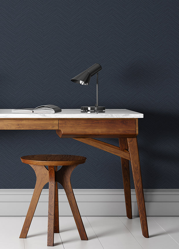 Apex Blue Weave Wallpaper - Brewster Wallcovering