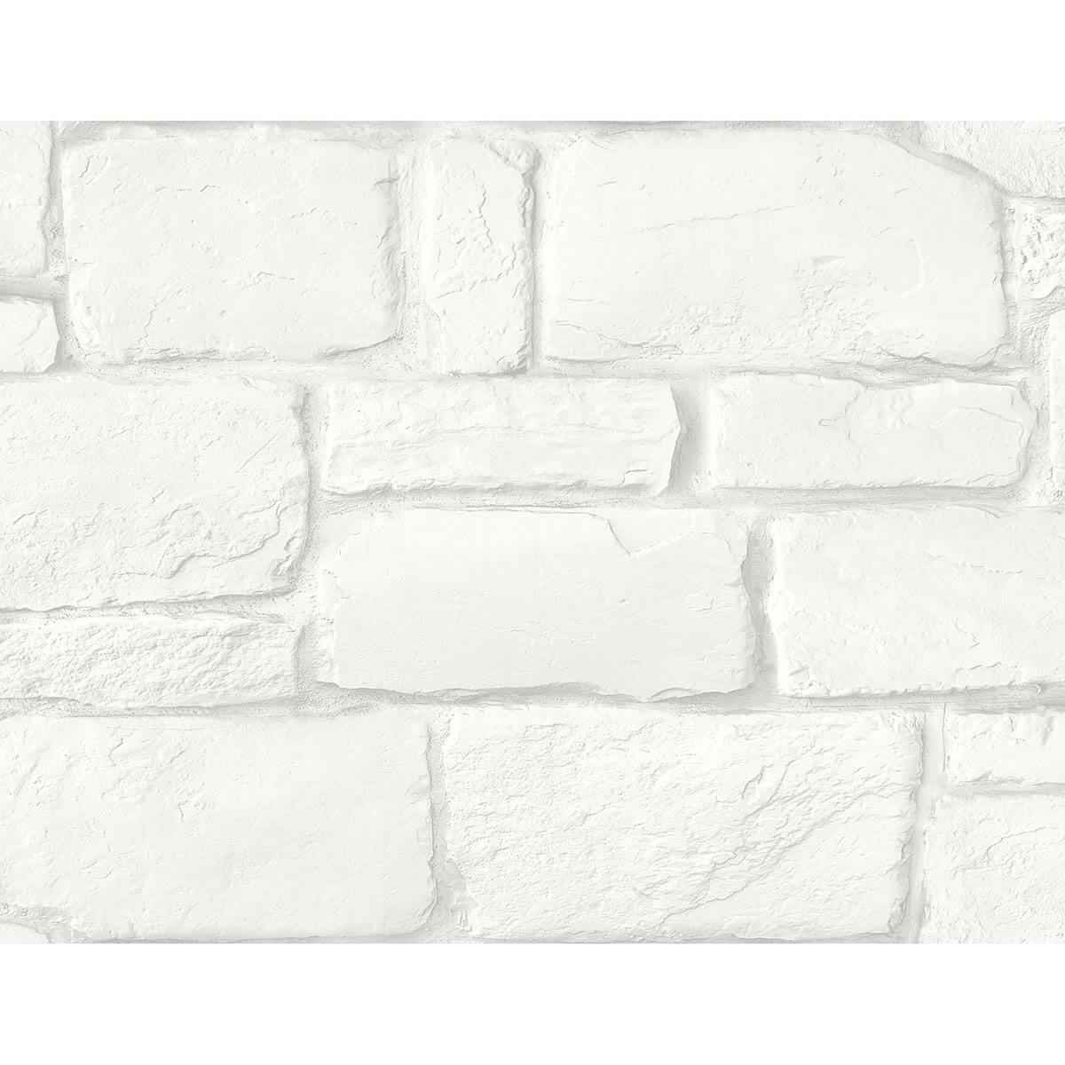 Casablanca White Stone Wallpaper - York Wallcoverings - 2988-70500