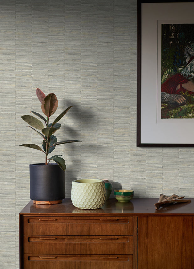 Jenga Grey Striped Column Wallpaper  | Brewster Wallcovering - The WorkRm
