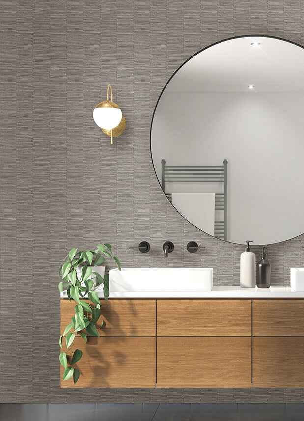Jenga Charcoal Striped Column Wallpaper - York Wallcoverings - 2988-70608 - York Wallcoverings Wallpaper