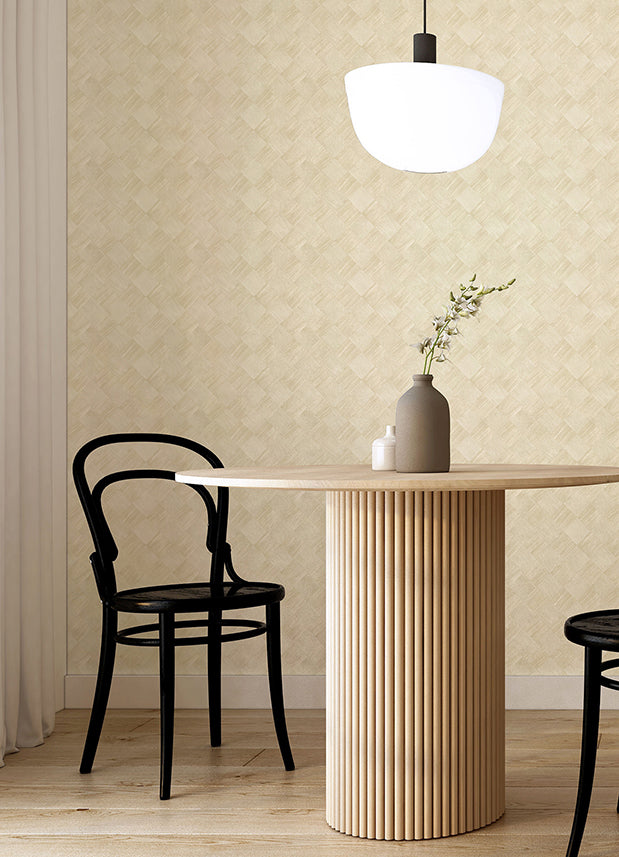 Thriller Cream Wood Tile Wallpaper - Brewster Wallcovering