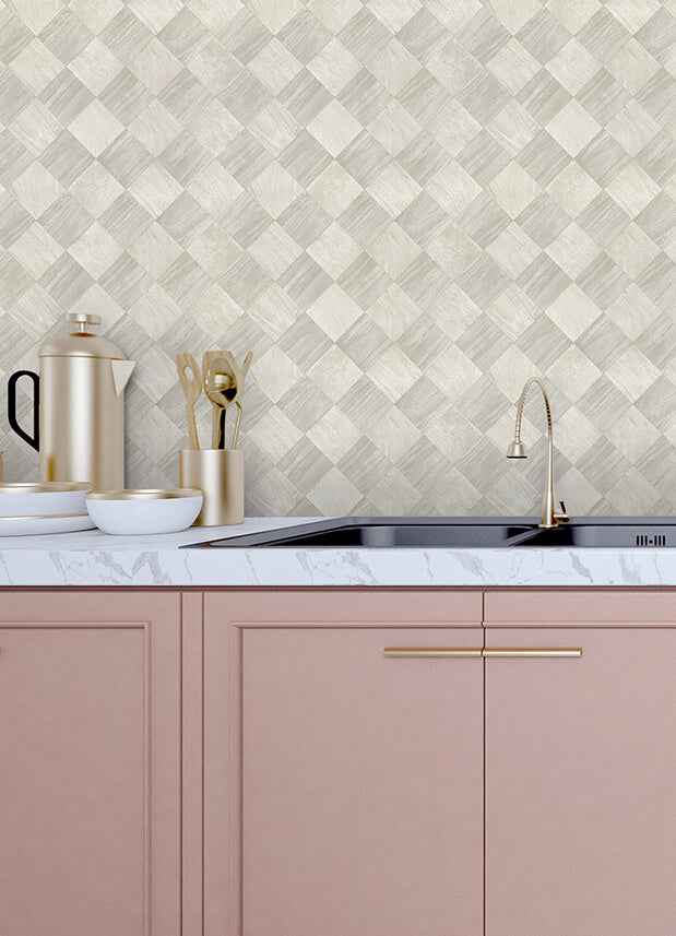 Thriller Light Grey Wood Tile Wallpaper - York Wallcoverings - 2988-70808 - York Wallcoverings Wallpaper