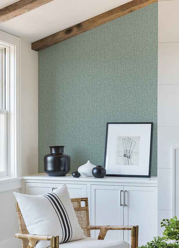 Snuggle Teal Woven Texture Wallpaper - York Wallcoverings - 2988-70904 - York Wallcoverings Wallpaper