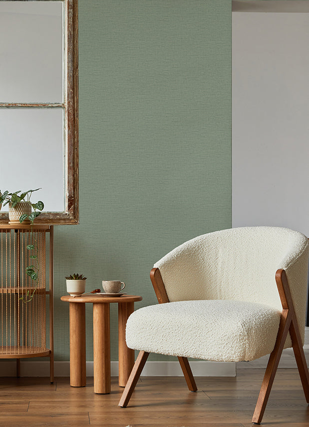 Salamander Light Green Woven Wallpaper - Brewster Wallcovering