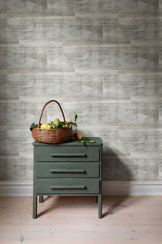 Inaya Neutral Ornament Wallpaper - Brewster Wallcovering