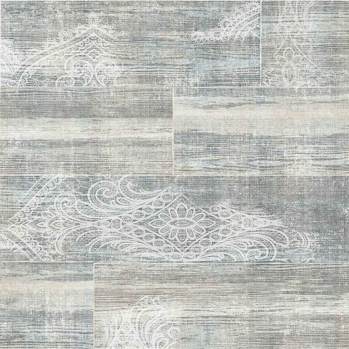Inaya Blue Ornament Wallpaper - York Wallcoverings - MD17301
