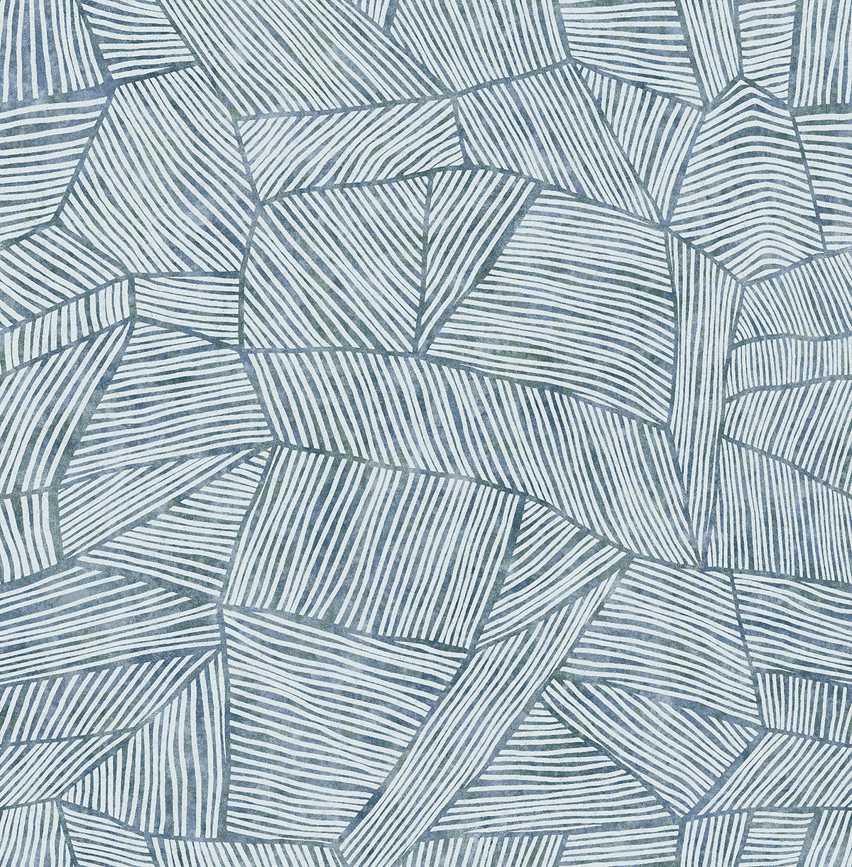 Aldabra Blue Textured Geometric Wallpaper - Brewster Wallcovering