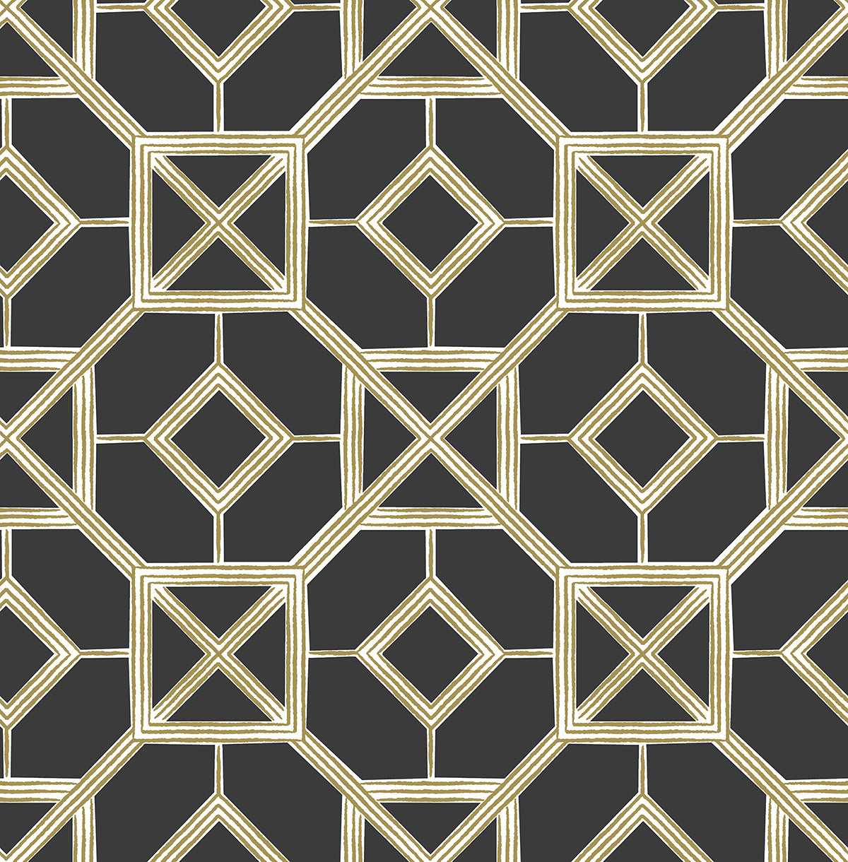 Picture of Livia Black Trellis Wallpaper