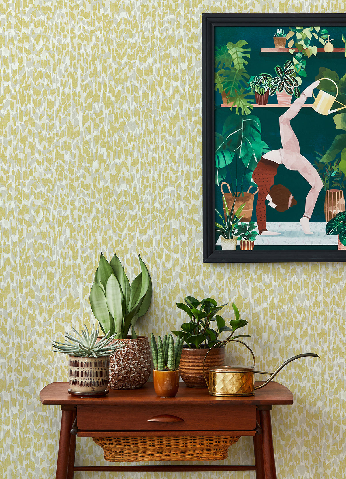 Flavia Yellow Animal Print Wallpaper  | Brewster Wallcovering