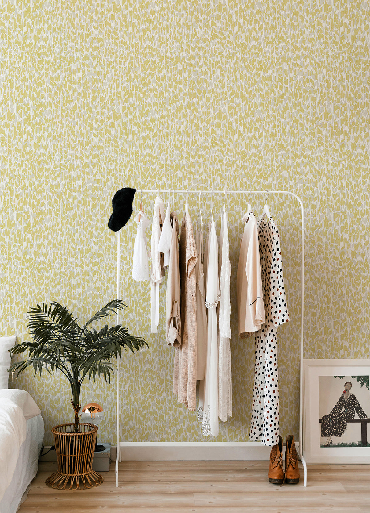 Flavia Yellow Animal Print Wallpaper  | Brewster Wallcovering - The WorkRm