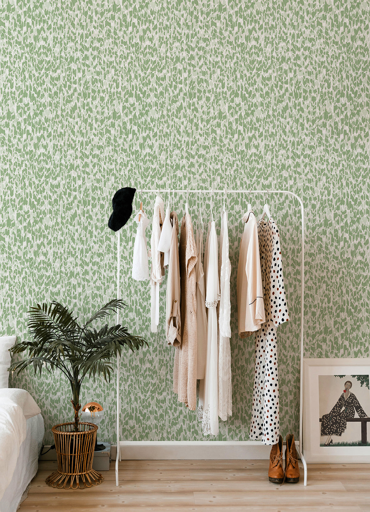 Flavia Green Animal Print Wallpaper - Brewster Wallcovering