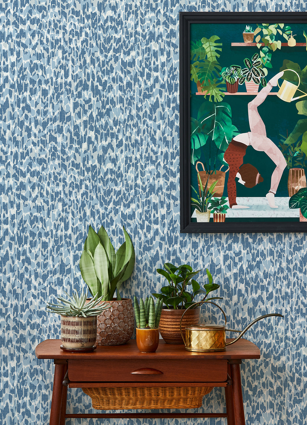 Flavia Blue Animal Print Wallpaper - Brewster Wallcovering