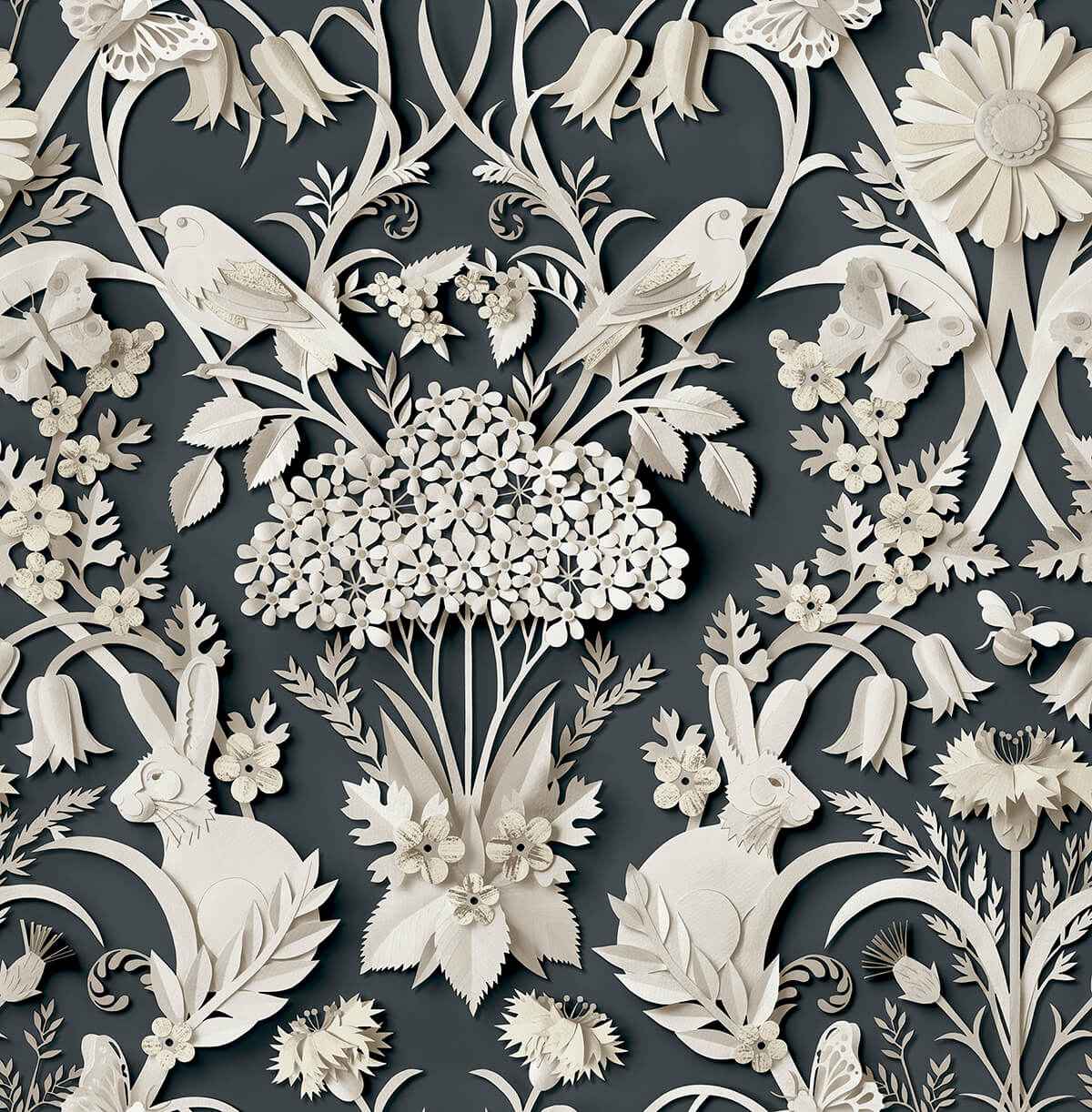 Charcoal Eloise Peel and Stick Wallpaper - York Wallcoverings - NUS4468