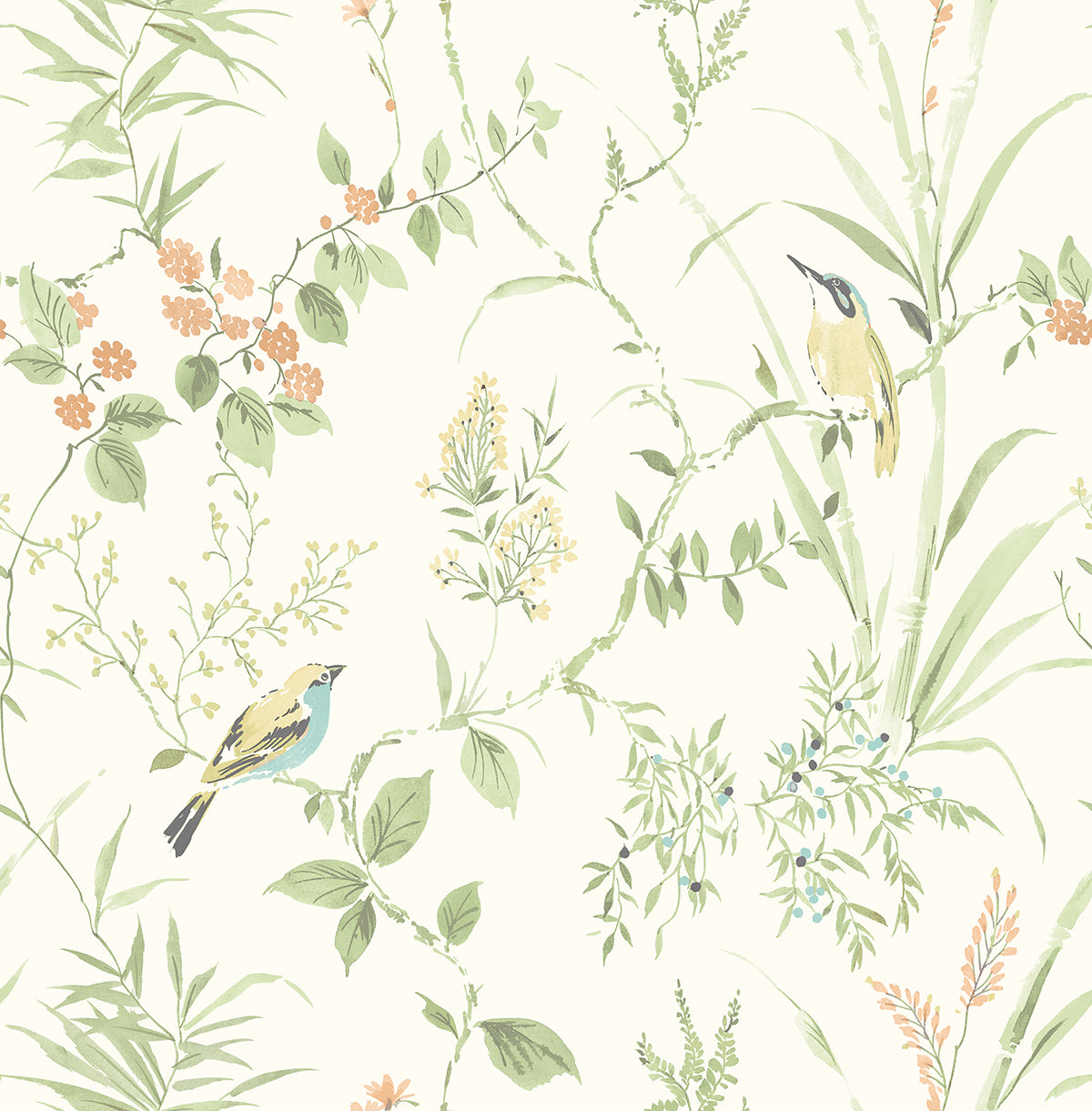 Picture of Sage Songbird Peel and Stick Wallpaper