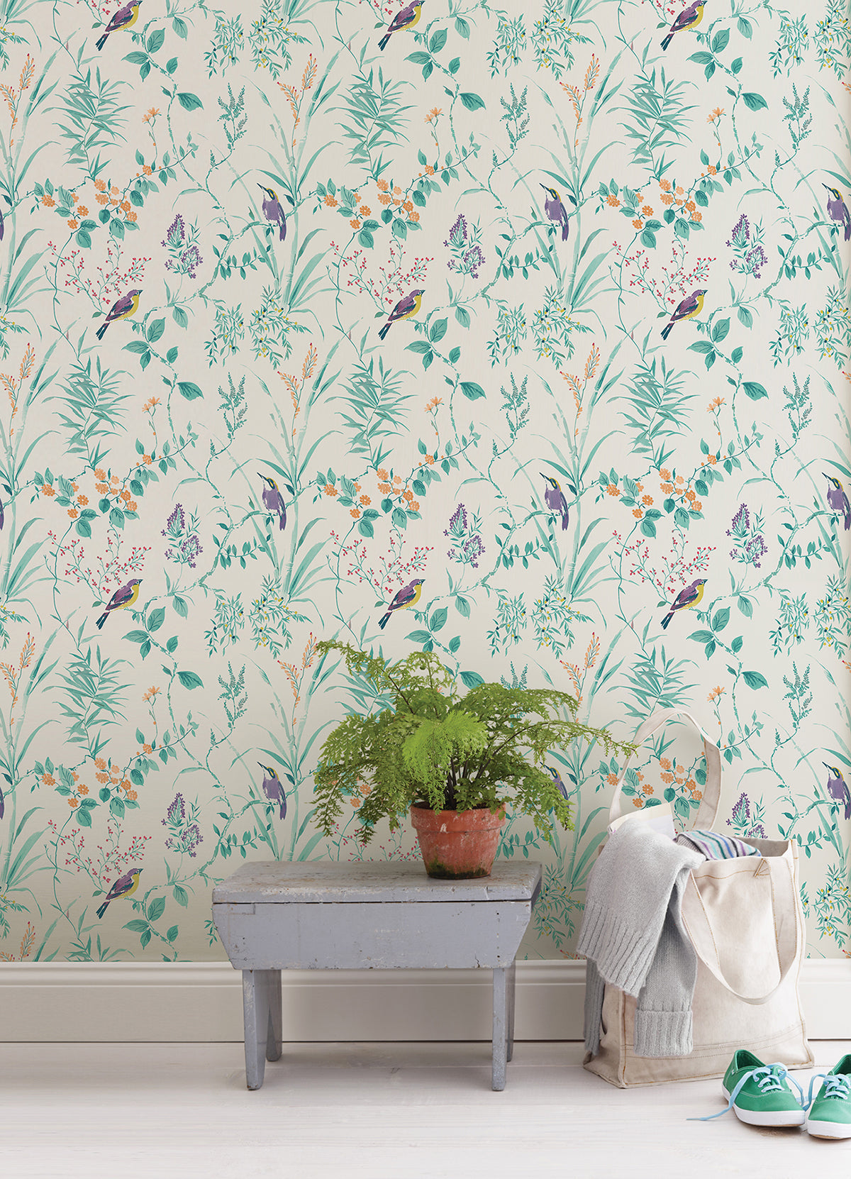 Jewel Songbird Peel and Stick Wallpaper - Brewster Wallcovering