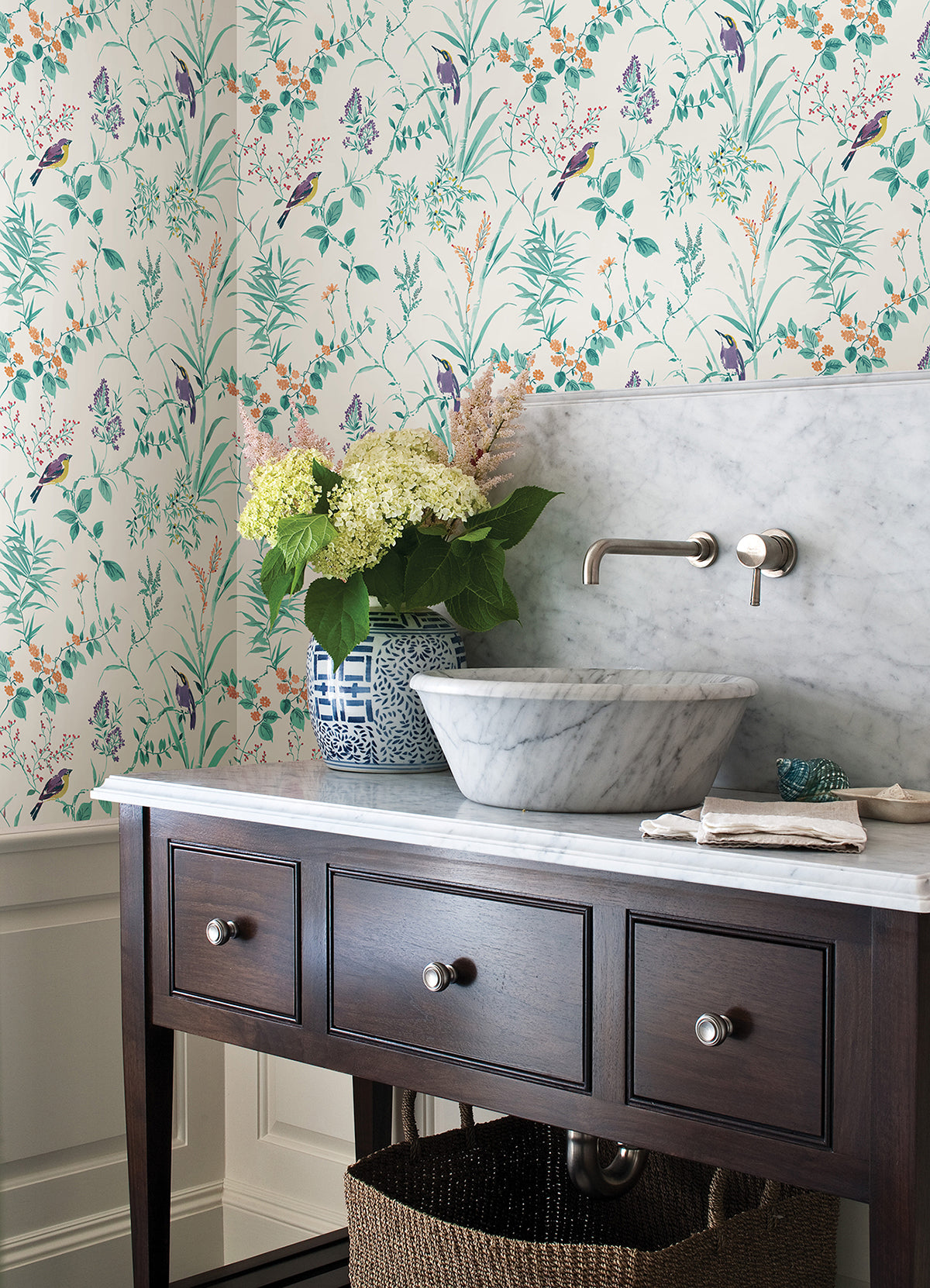 Jewel Songbird Peel and Stick Wallpaper - Brewster Wallcovering