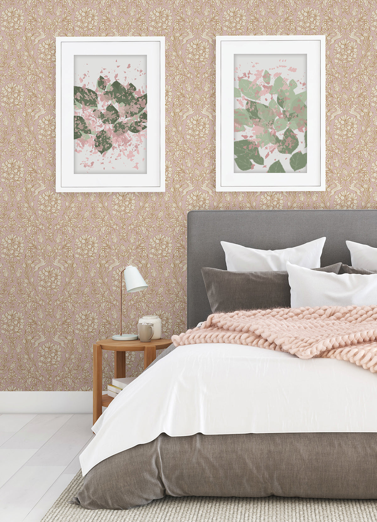 Blush Enchanted Peel and Stick Wallpaper  | Brewster Wallcovering