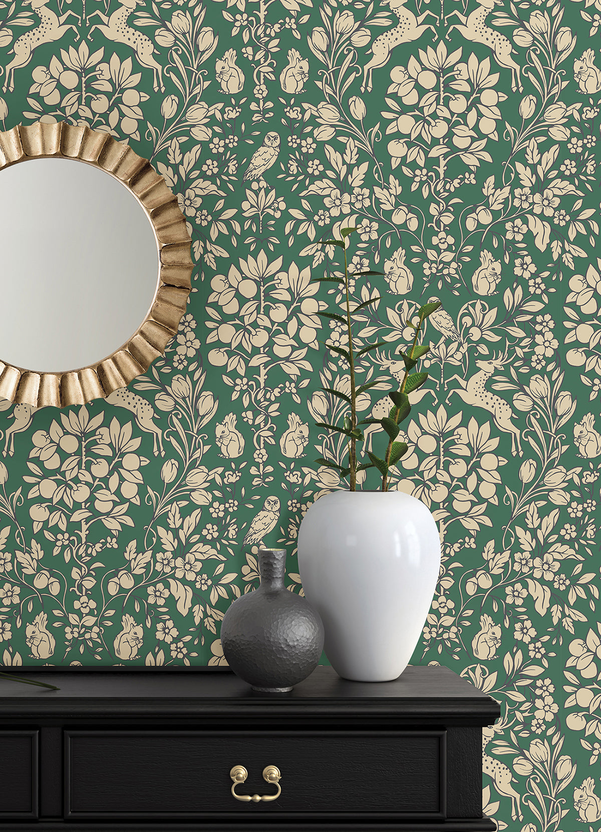 Emerald Enchanted Peel and Stick Wallpaper - Brewster Wallcovering