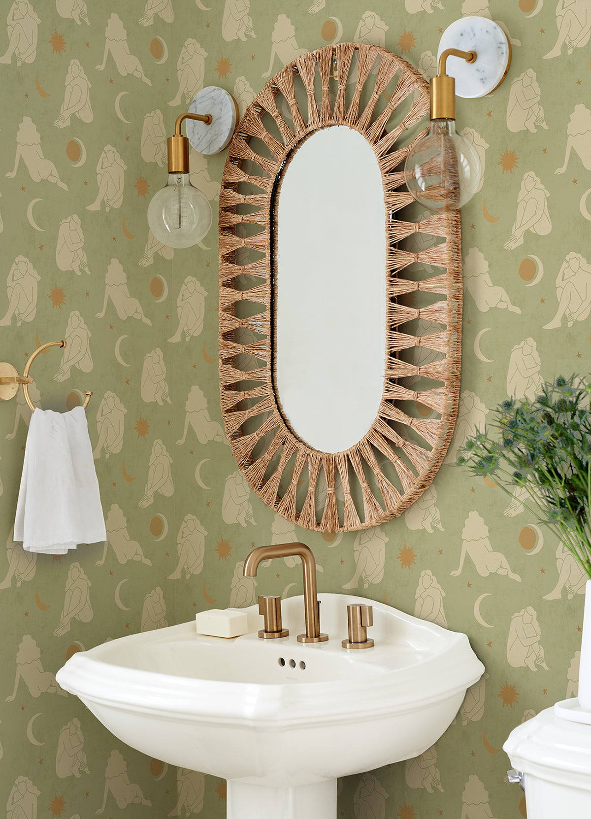 Sage Nudes Novelty Peel and Stick Wallpaper  | Brewster Wallcovering - The WorkRm