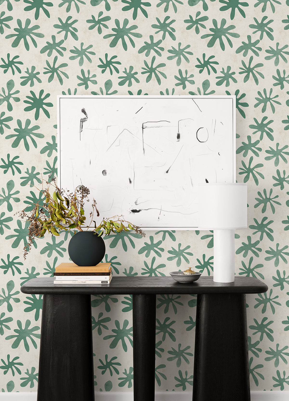 Green Field of Flowers Peel and Stick Wallpaper - Brewster Wallcovering