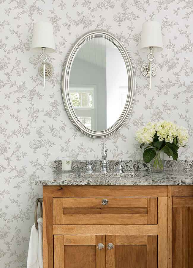 Nightingale Taupe Floral Trail Wallpaper - York Wallcoverings - 4072-70063 - York Wallcoverings Wallpaper