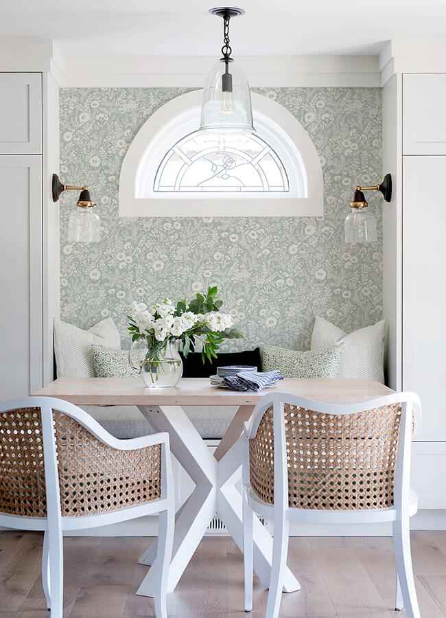 Agathon Seafoam Floral Wallpaper - York Wallcoverings - 4072-70053 - York Wallcoverings Wallpaper