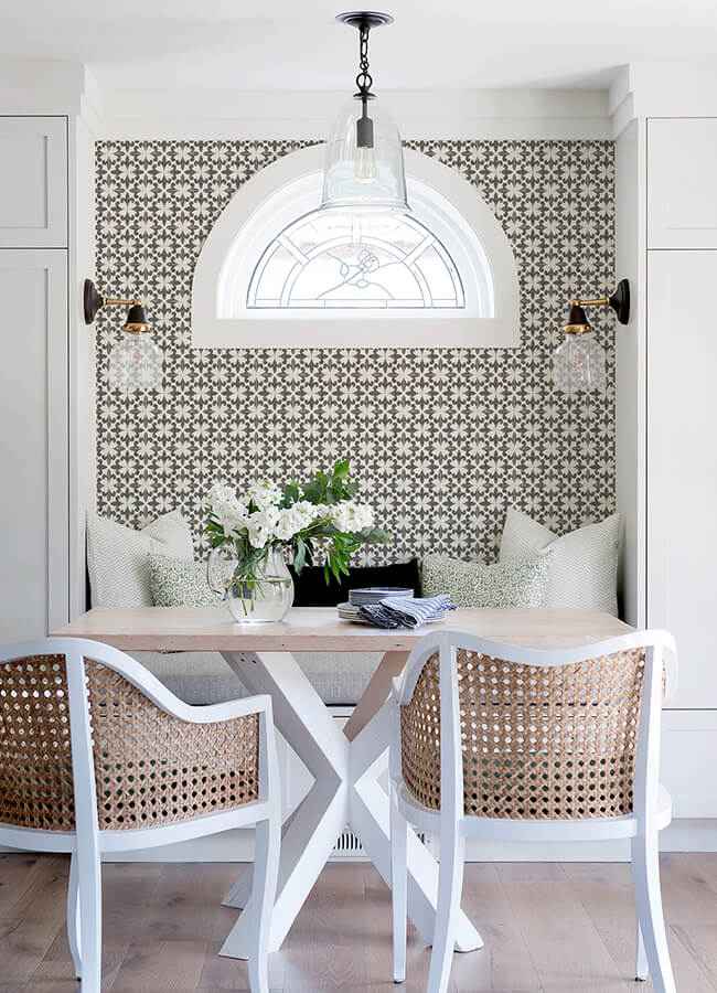 Remy Black Fleur Tile Wallpaper - York Wallcoverings - 4072-70032 - York Wallcoverings Wallpaper