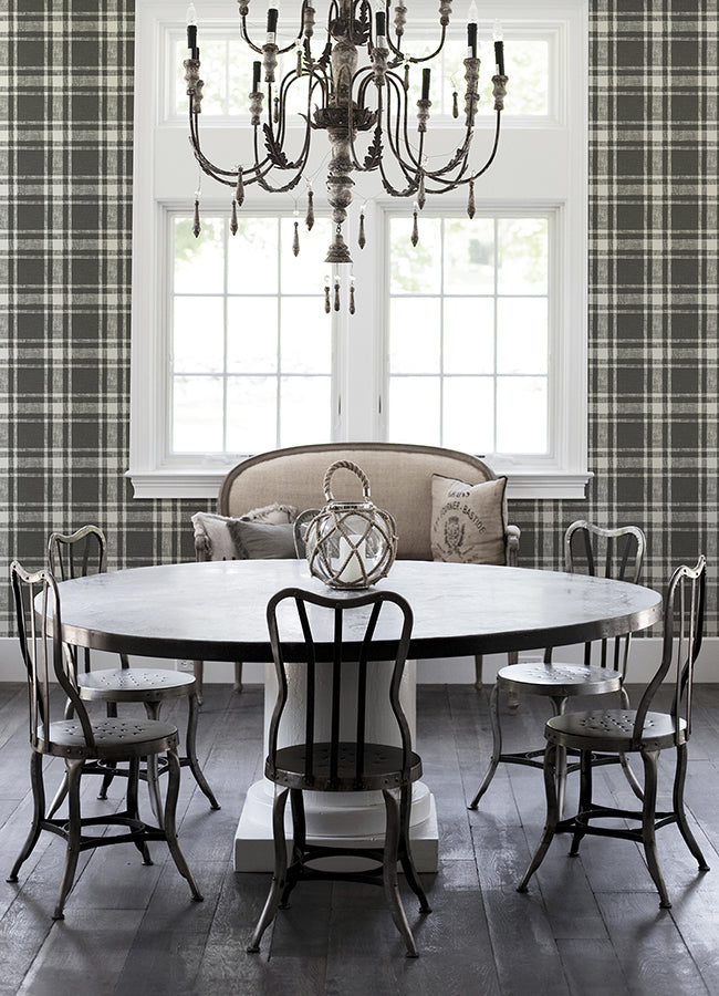 Antoine Charcoal Flannel Wallpaper  | Brewster Wallcovering - The WorkRm