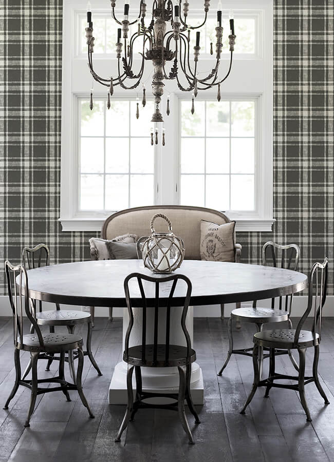 antoine-charcoal-flannel-wallpaper-york-wallcoverings-4072-70020 - York Wallcoverings Wallpaper