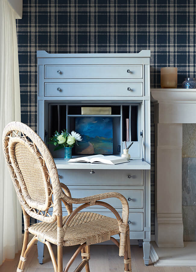 antoine-dark-blue-flannel-wallpaper-york-wallcoverings-4072-70019 - York Wallcoverings Wallpaper