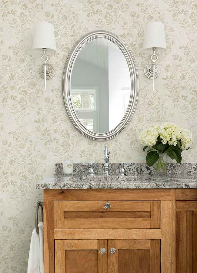 Isidore Wheat Scroll Wallpaper - York Wallcoverings - 4072-70007 - York Wallcoverings Wallpaper