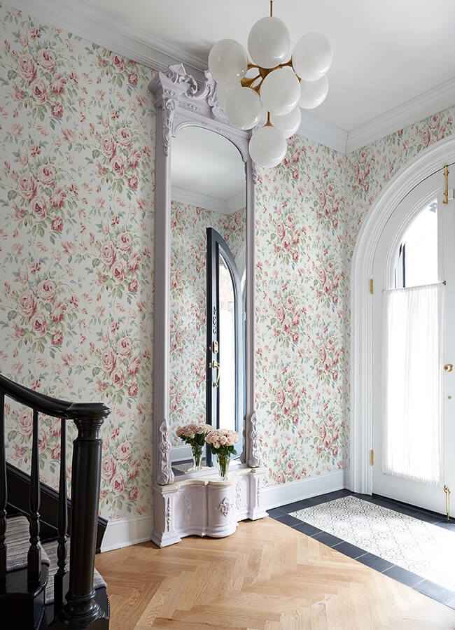 Manon Raspberry Rose Stitch Wallpaper - York Wallcoverings - 4072-70023 - York Wallcoverings Wallpaper