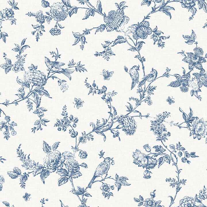 Nightingale Navy Floral Trail Wallpaper - York Wallcoverings - 4072-70064 - York Wallcoverings Wallpaper