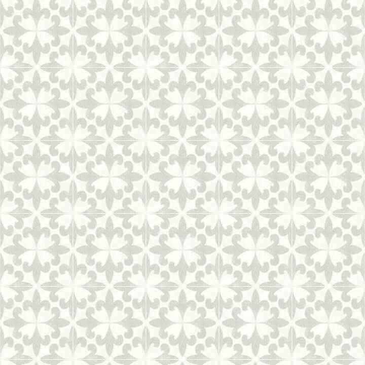 Remy Light Grey Fleur Tile Wallpaper - York Wallcoverings - 4072-70034