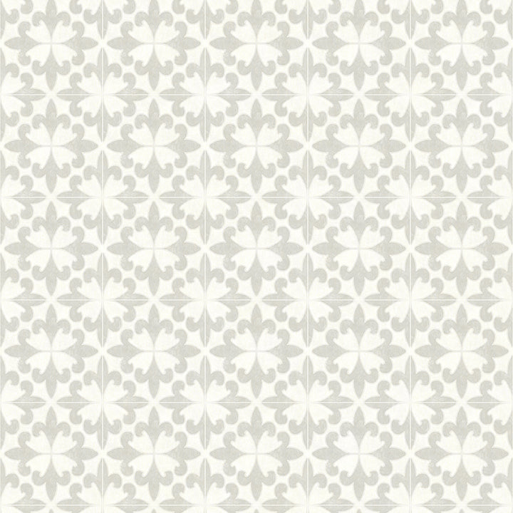 Picture of Remy Light Grey Fleur Tile Wallpaper