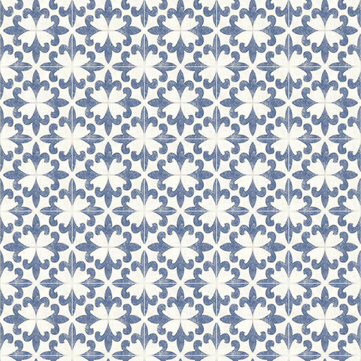 Picture of Remy Blue Fleur Tile Wallpaper