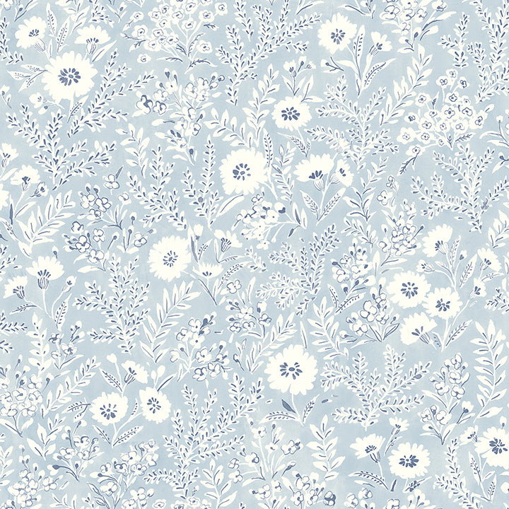 Picture of Agathon Light Blue Floral Wallpaper