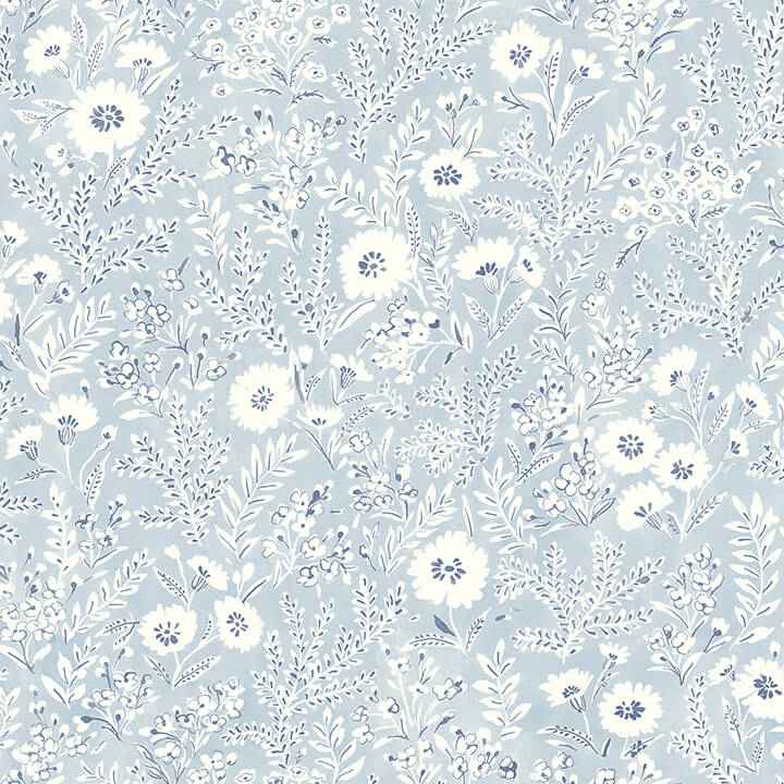 Agathon Light Blue Floral Wallpaper - York Wallcoverings - 4072-70050 - York Wallcoverings Wallpaper