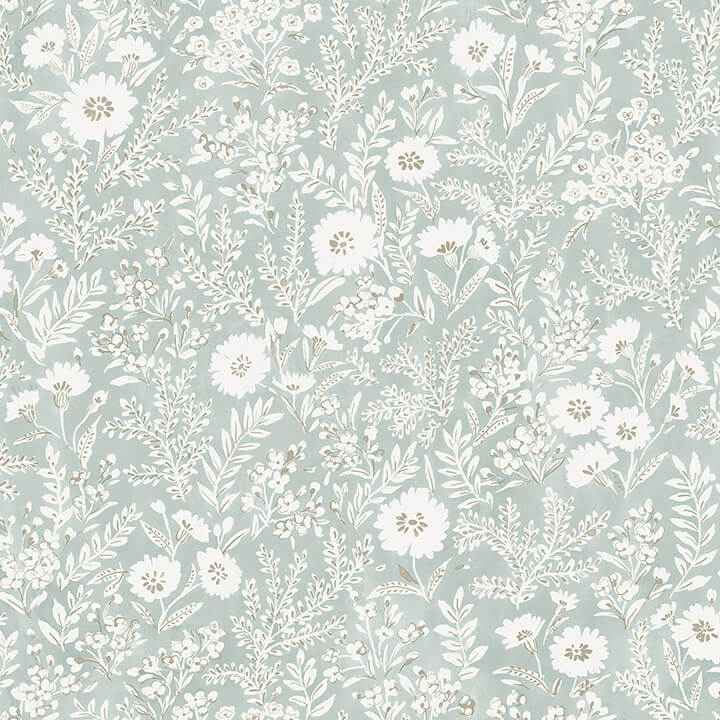 Agathon Seafoam Floral Wallpaper - York Wallcoverings - 4072-70053 - York Wallcoverings Wallpaper