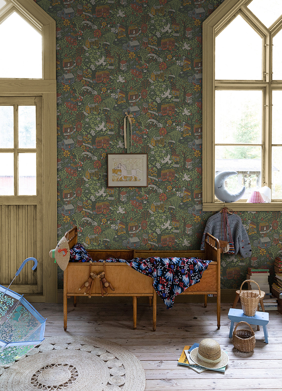 bygga-bo-green-woodland-village-wallpaper-york-wallcoverings-4111-63003
