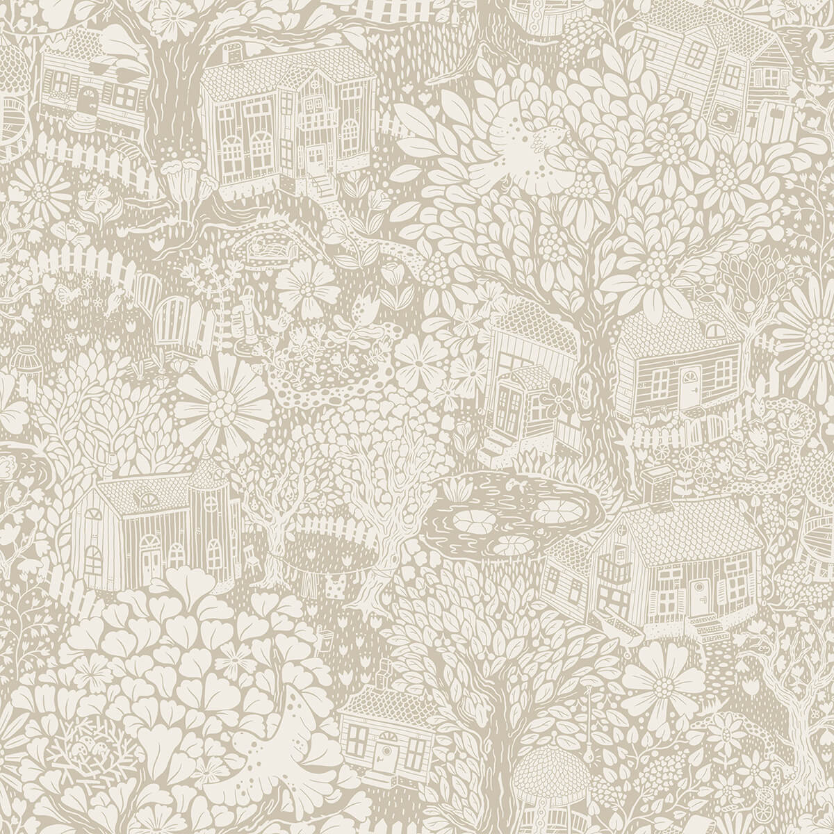 bygga-bo-light-grey-woodland-village-wallpaper-york-wallcoverings-4111-63006 - York Wallcoverings Wallpaper