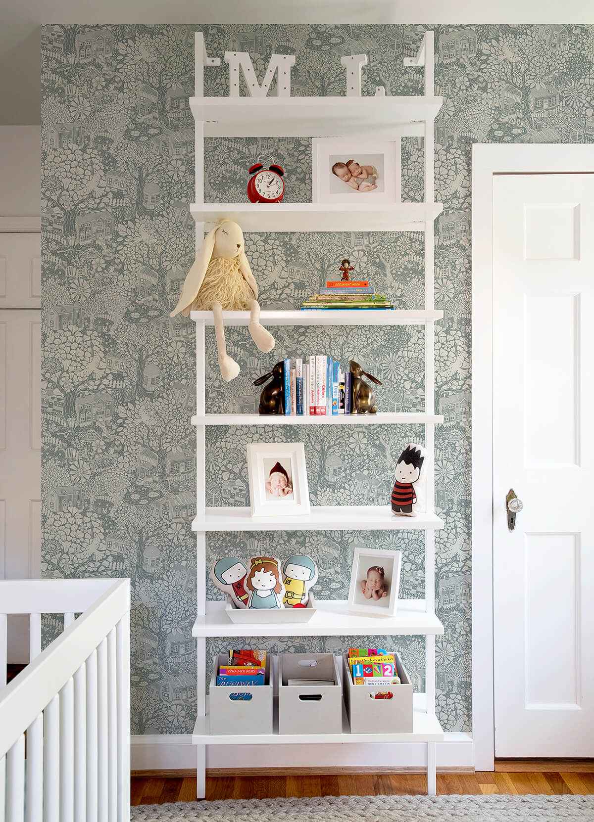 Bygga Bo Blue Woodland Village Wallpaper - York Wallcoverings - 4111-63005 - York Wallcoverings Wallpaper