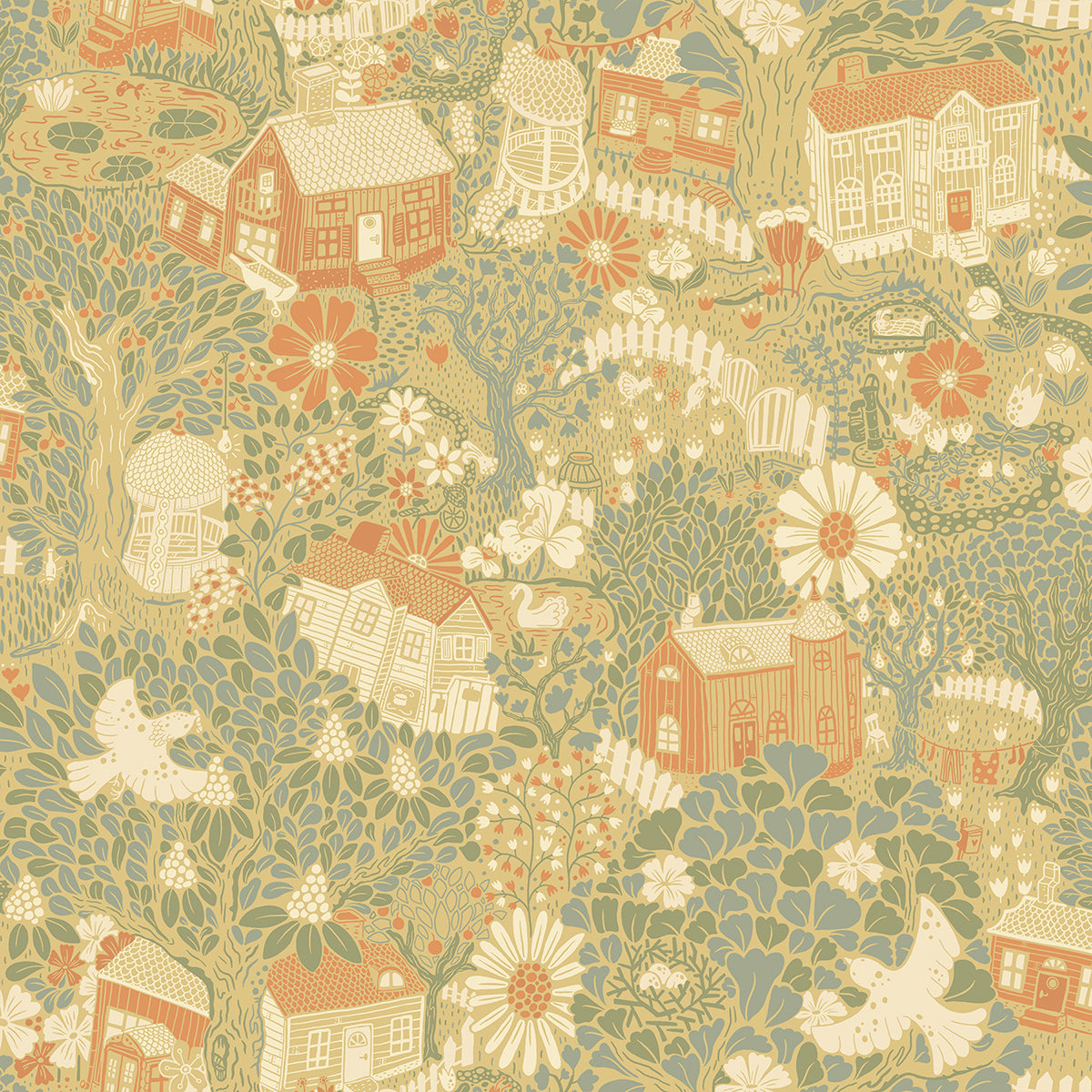 Picture of Bygga Bo Butter Woodland Village Wallpaper