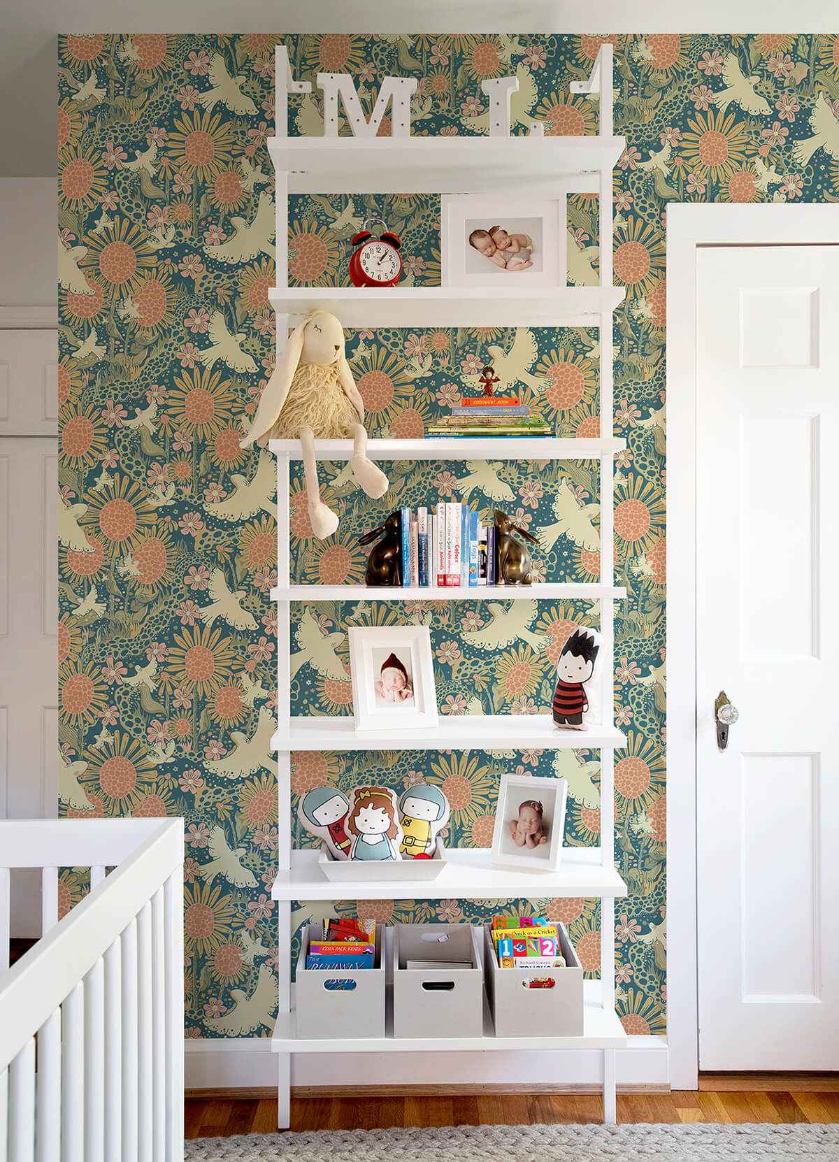 Drömma Teal Songbirds and Sunflowers Wallpaper - York Wallcoverings - 4111-63007 - York Wallcoverings Wallpaper