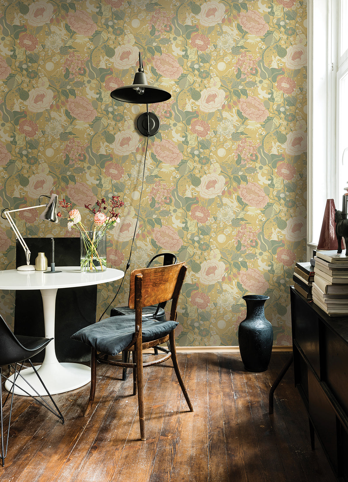 Växa Butter Rabbits & Rosehips Wallpaper  | Brewster Wallcovering - The WorkRm