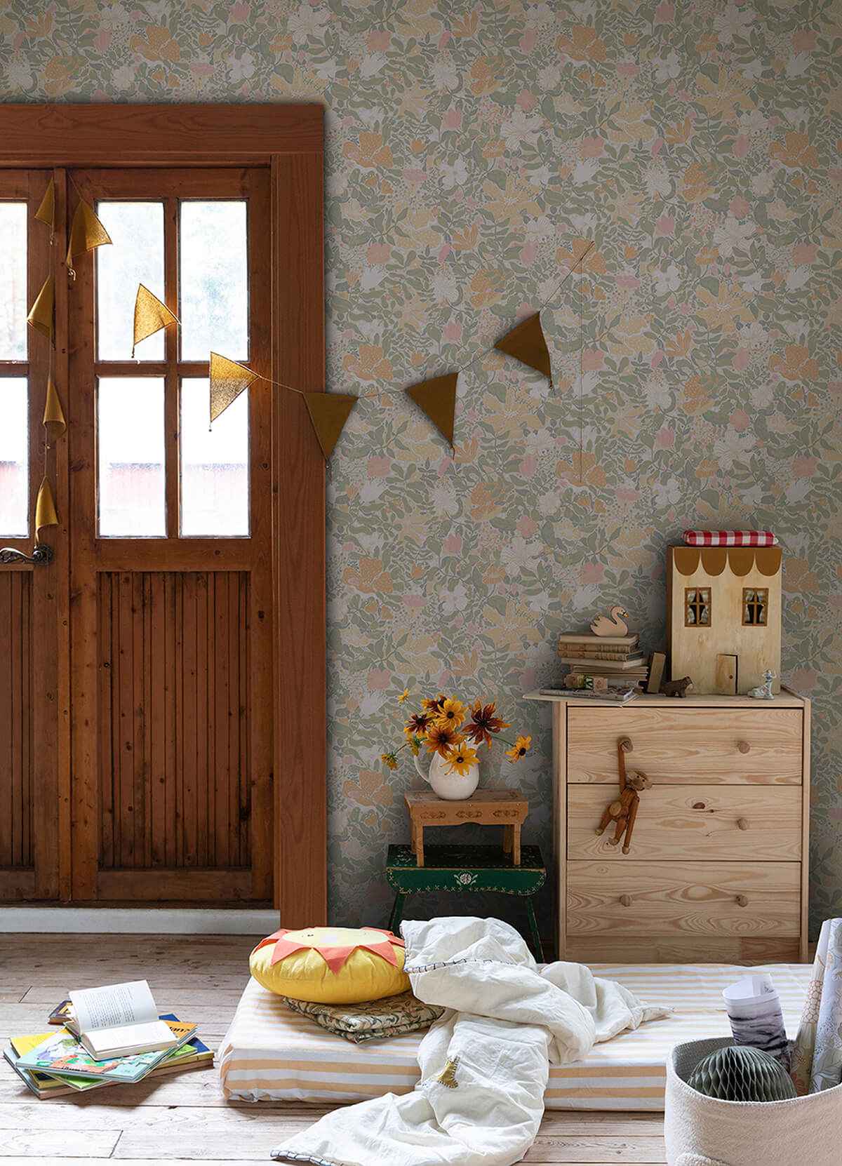 Midsommar Pastel Floral Medley Wallpaper - York Wallcoverings - 4111-63019 - York Wallcoverings Wallpaper
