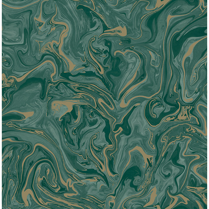 suave-dark-green-marble-wallpaper-york-wallcoverings-fd43058 - York Wallcoverings Wallpaper