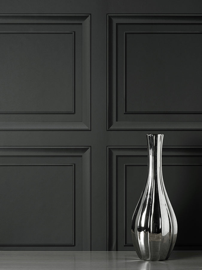 Distinctive Dark Grey Square Panel Wallpaper - York Wallcoverings - FD43001 - York Wallcoverings Wallpaper