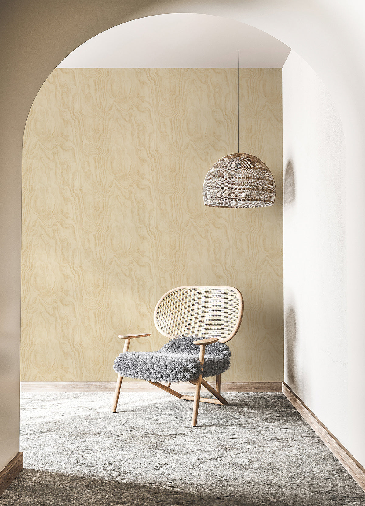 Tan Sloane Wood Peel and Stick Wallpaper - Brewster Wallcovering