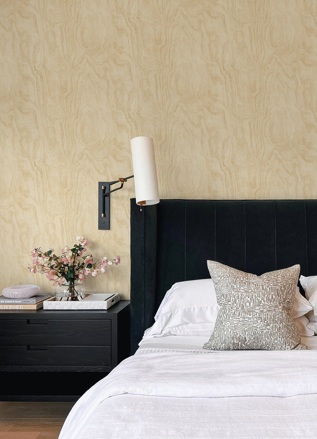 Tan Sloane Wood Peel and Stick Wallpaper - Brewster Wallcovering